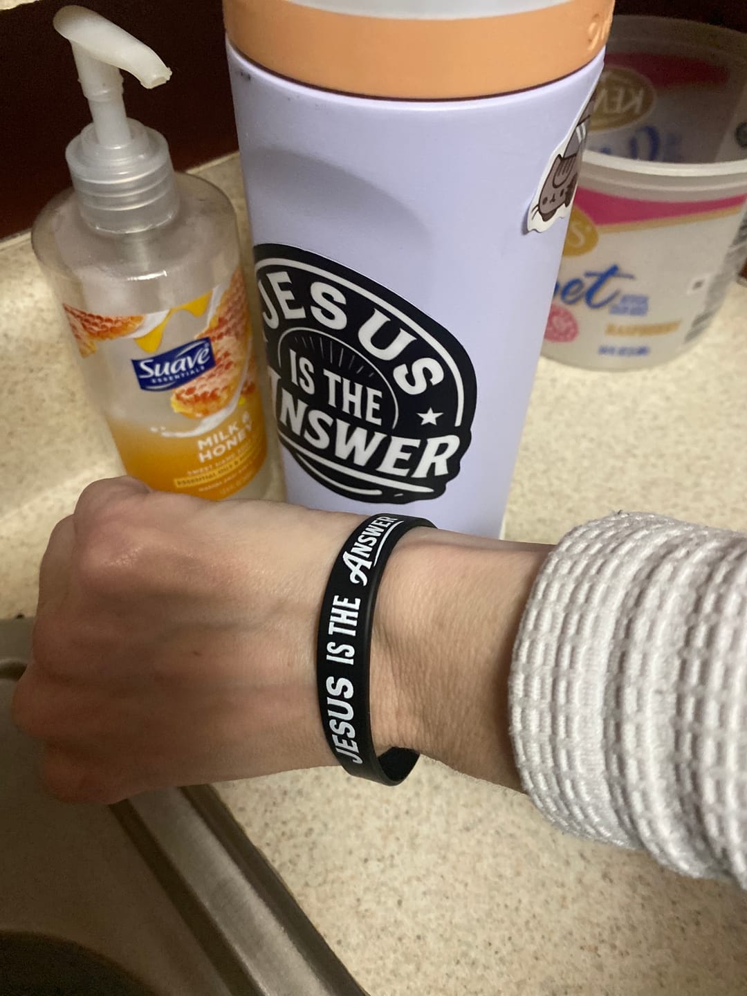 Customer photo review of Jesus Is The Answer Decal