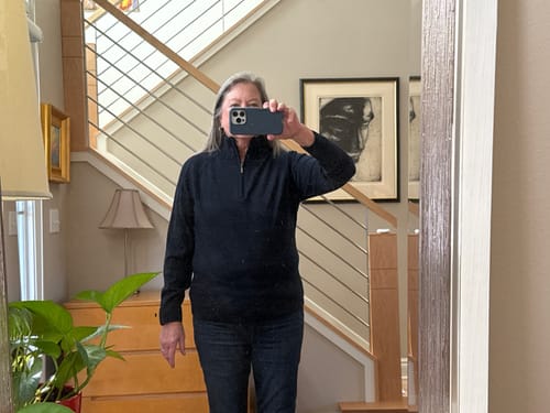 Customer photo review of Collins Half Zip Sweater - Storm Cloud