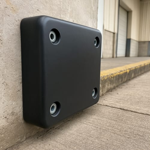 Customer photo review of Rubber Dock Bumper 330x305x100mm Durable TPX Compound, 4 Fixing Holes, Ideal for Loading Dock Protection