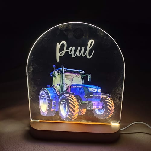 Customer photo review of Traktor Nachtlicht mit eigenem Namen