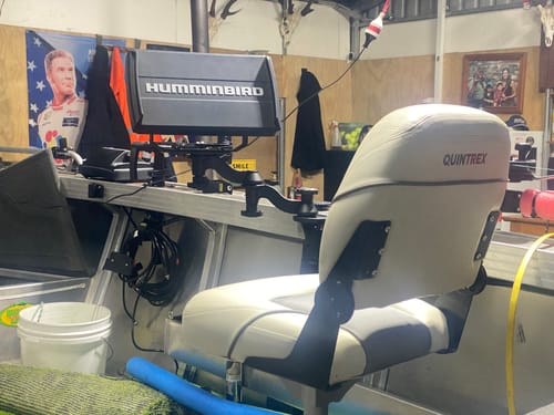 Customer photo review of RAM® Horizontal 12" Swing Arm Mount for Fishfinders & Plotters (RAM-109H-1U)