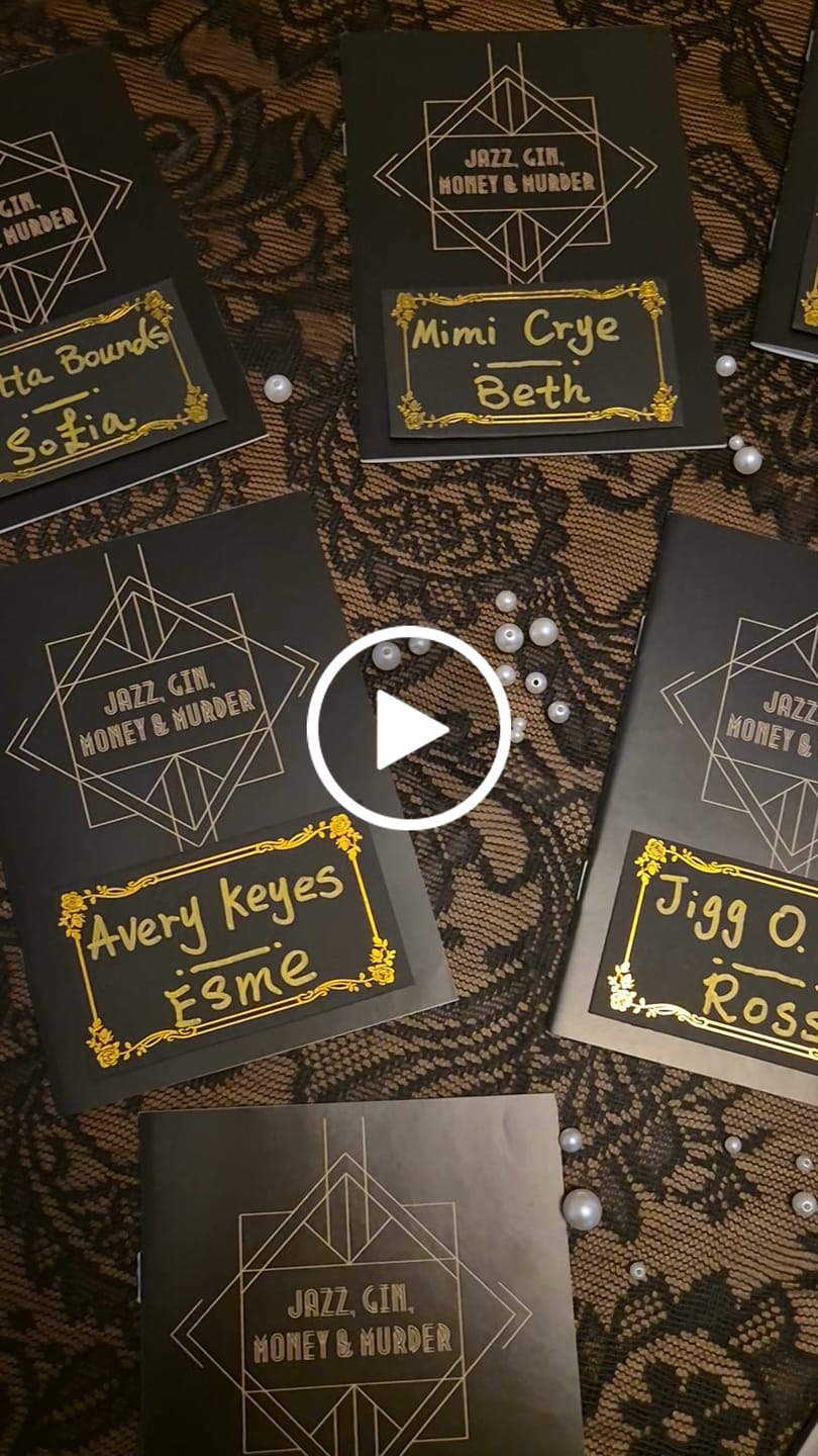 Customer video review of Replay-able 1920s Murder Mystery Dinner Party Game for Up to 20 Adults - Host Your Own Dinner Party Game Night - 1920s Speakeasy Gatsby Theme - 1920s Fancy Dress Dinner Party(V2)