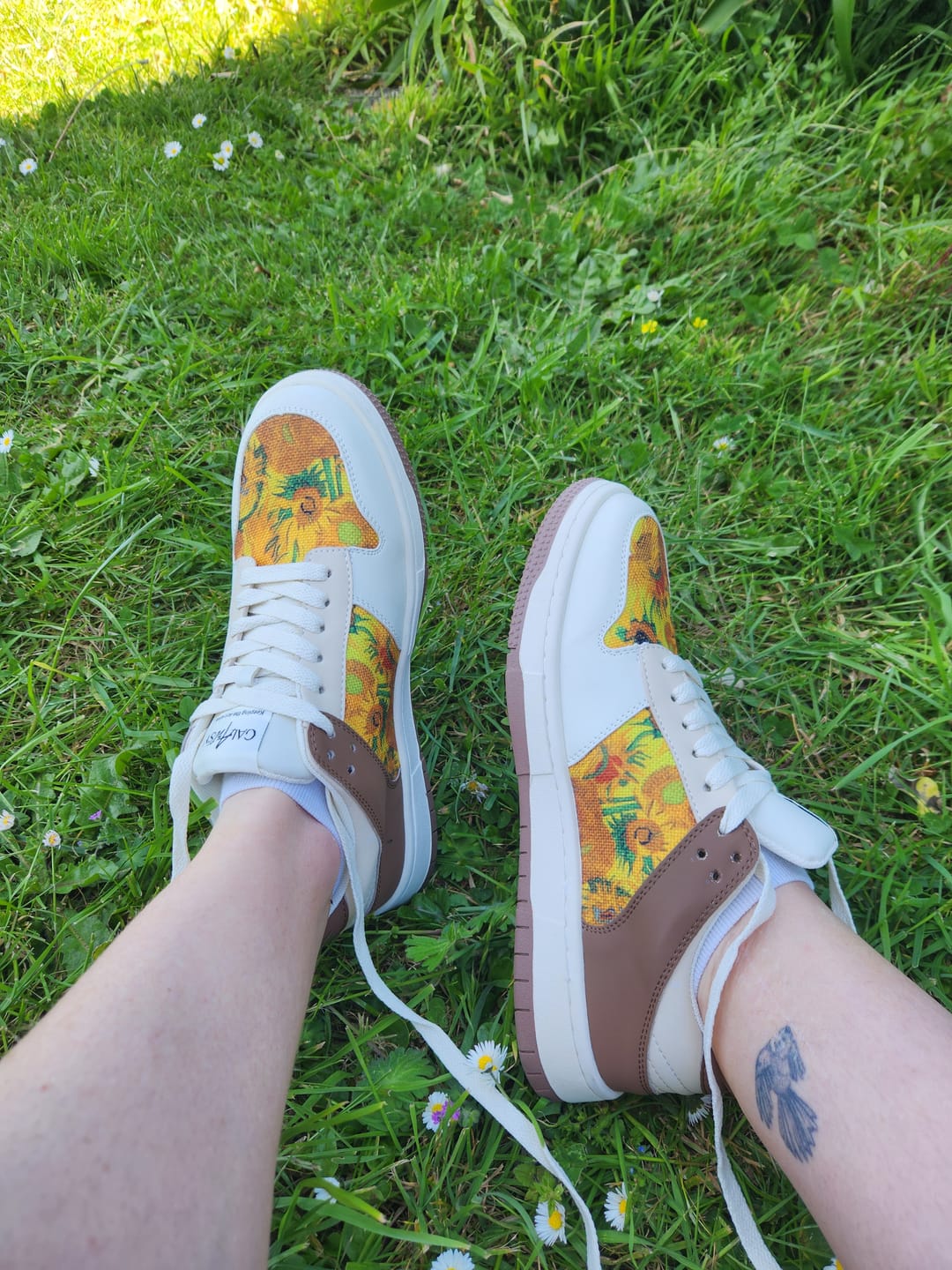 Customer photo review of Van Gogh Sunflowers inspired sneakers