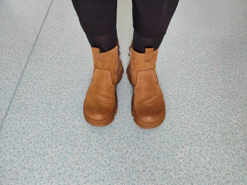 Customer photo review of Women Vintage Genuine Leather Spliced Platform Boots