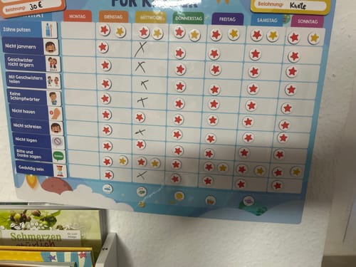 Customer photo review of Edubini Magnetische Belohnungstafel