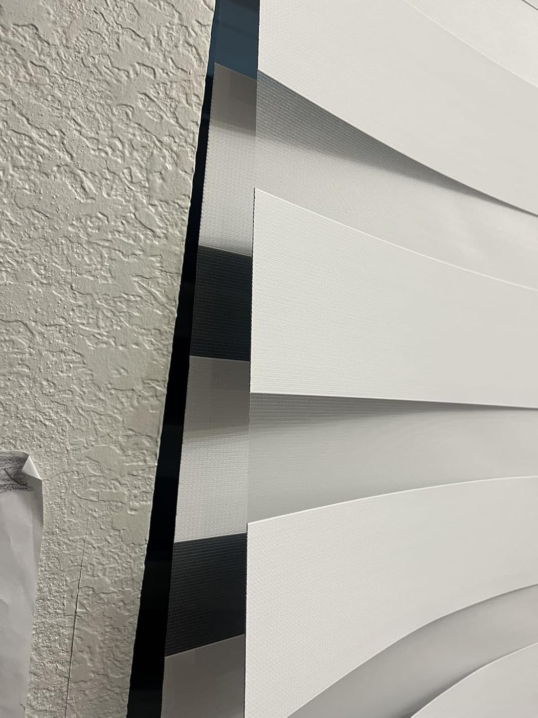 Customer photo review of Bringnox Motorized Zebra Roller Blinds 100% Blackout