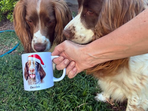 Customer photo review of Doggy Face Christmas Mug