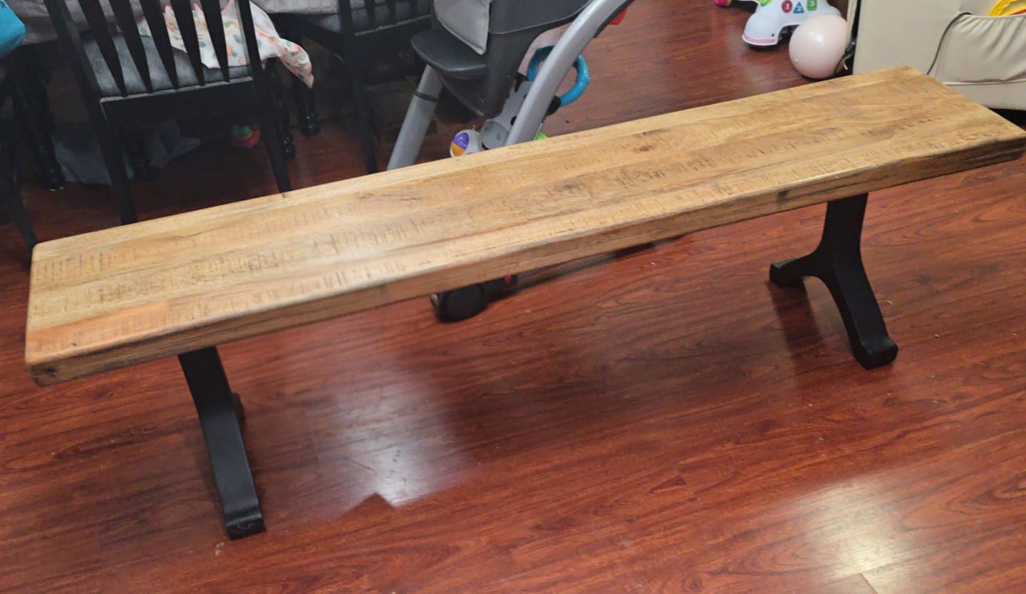 Customer photo review of Bench Legs 101 Wishbone 16.3" H Mid-Century Modern Style