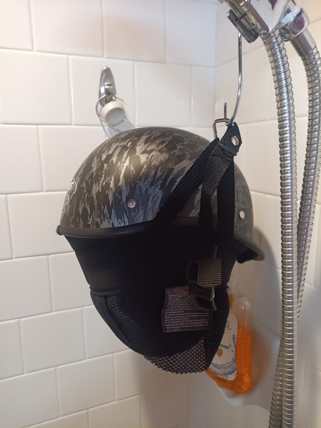 Customer photo review of Smallest & Lightest DOT Polo Half Helmet - Carbon Fiber Black