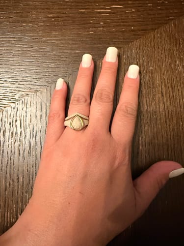 Customer photo review of Rinfit Silicone Wedding Rings for Women - Metal Framed with Stackable Collection