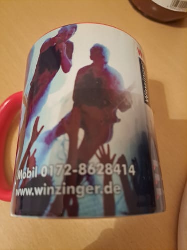 Customer photo review of TassenExpress - Becher Keramik Tasse mit Logo bedruckt 325ml Firmenlogo