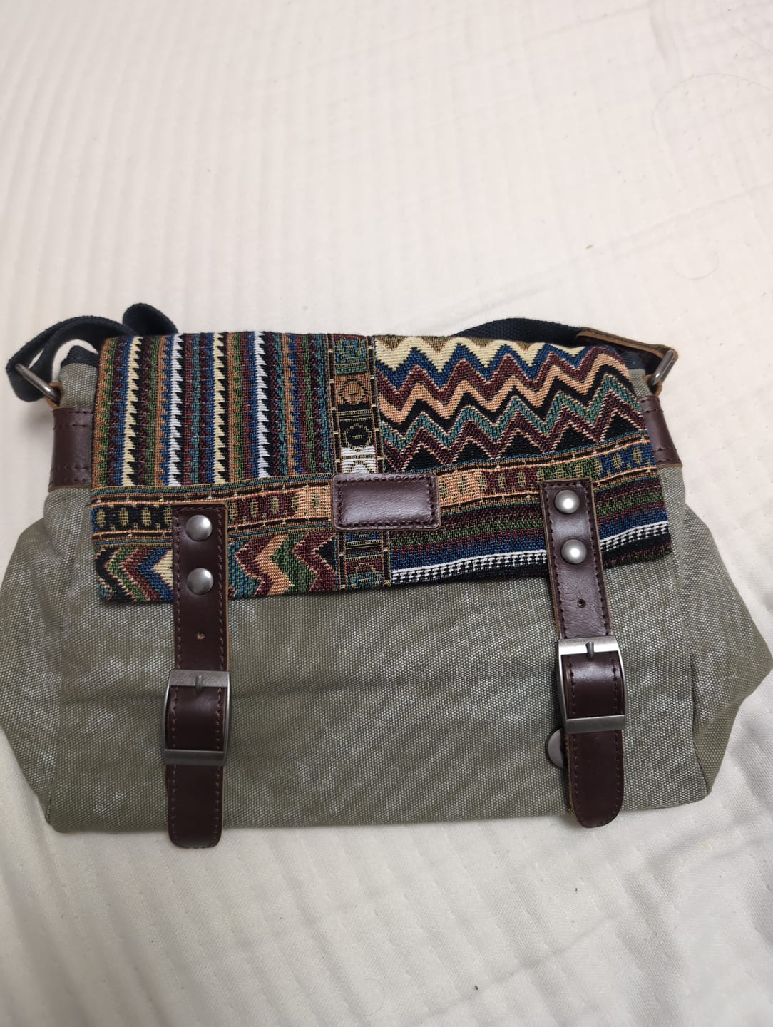 Customer photo review of レトロエスニック柄　キャンバスコンビ　ショルダーバッグ