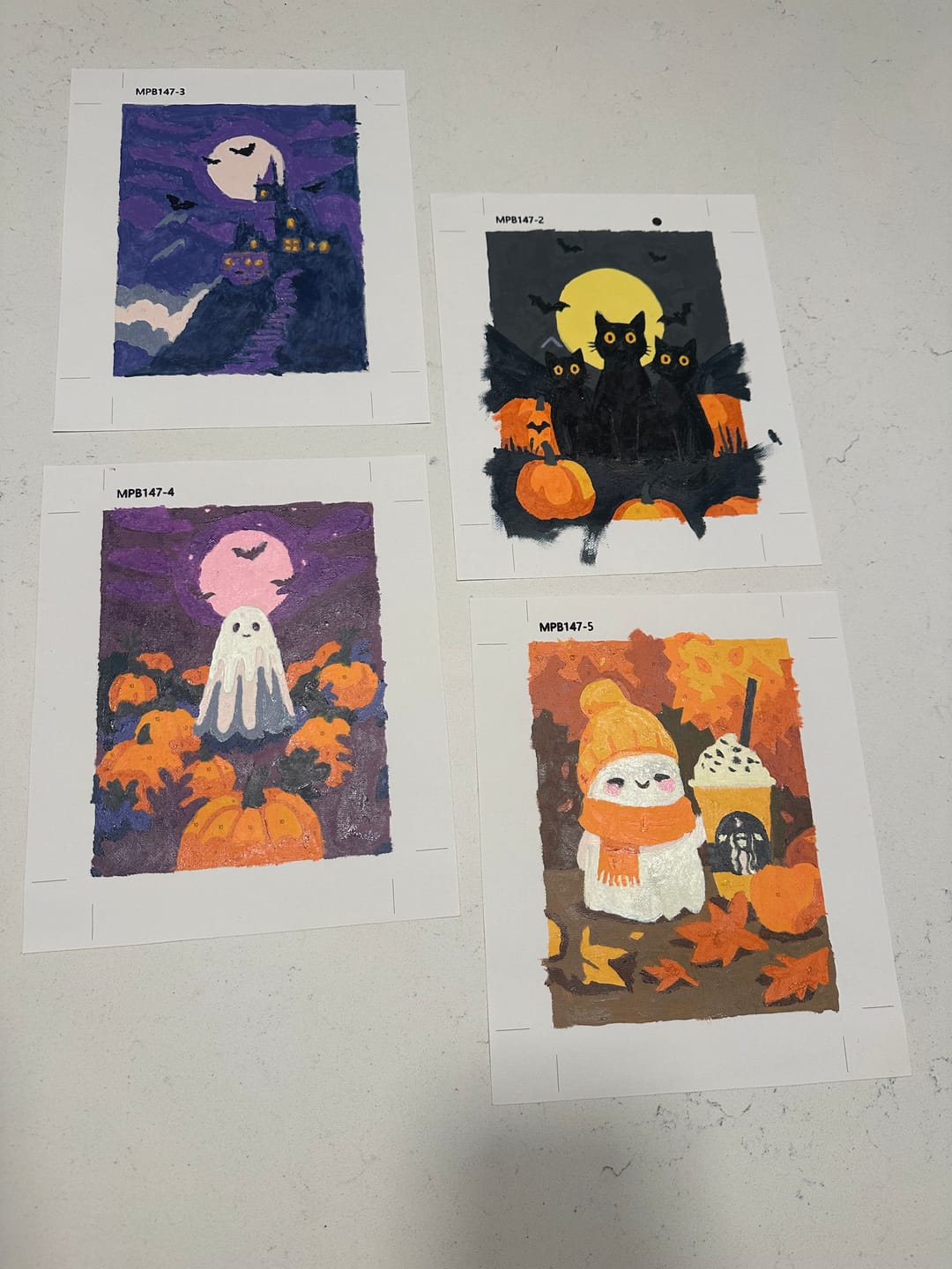Customer photo review of 6 Mini Paintings - Spooky Autumn Set