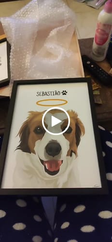 Customer video review of Quadro Retrato Colorido Animais c/ Halo (1 animal)