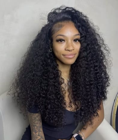 Customer photo review of Wavymy Upgrade 3 In 1 Drawstring Half Wigs Seamless Flip Over Wig Beginner Friendly Highlight Water Wave No Lace No Glue Human Hair 180% Density