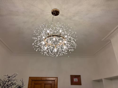 Customer photo review of 12-Light Chrome Round Firework Chandelier
