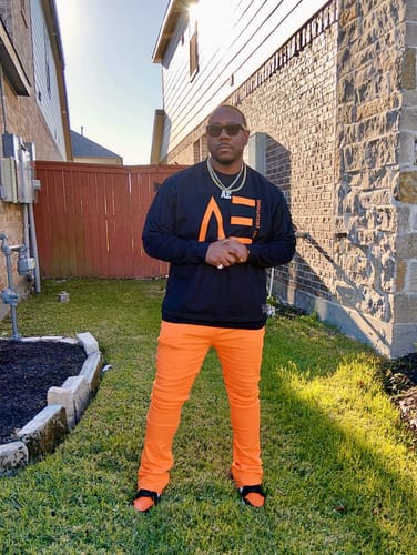 Customer photo review of Vortex Stacked Denim (Orange)