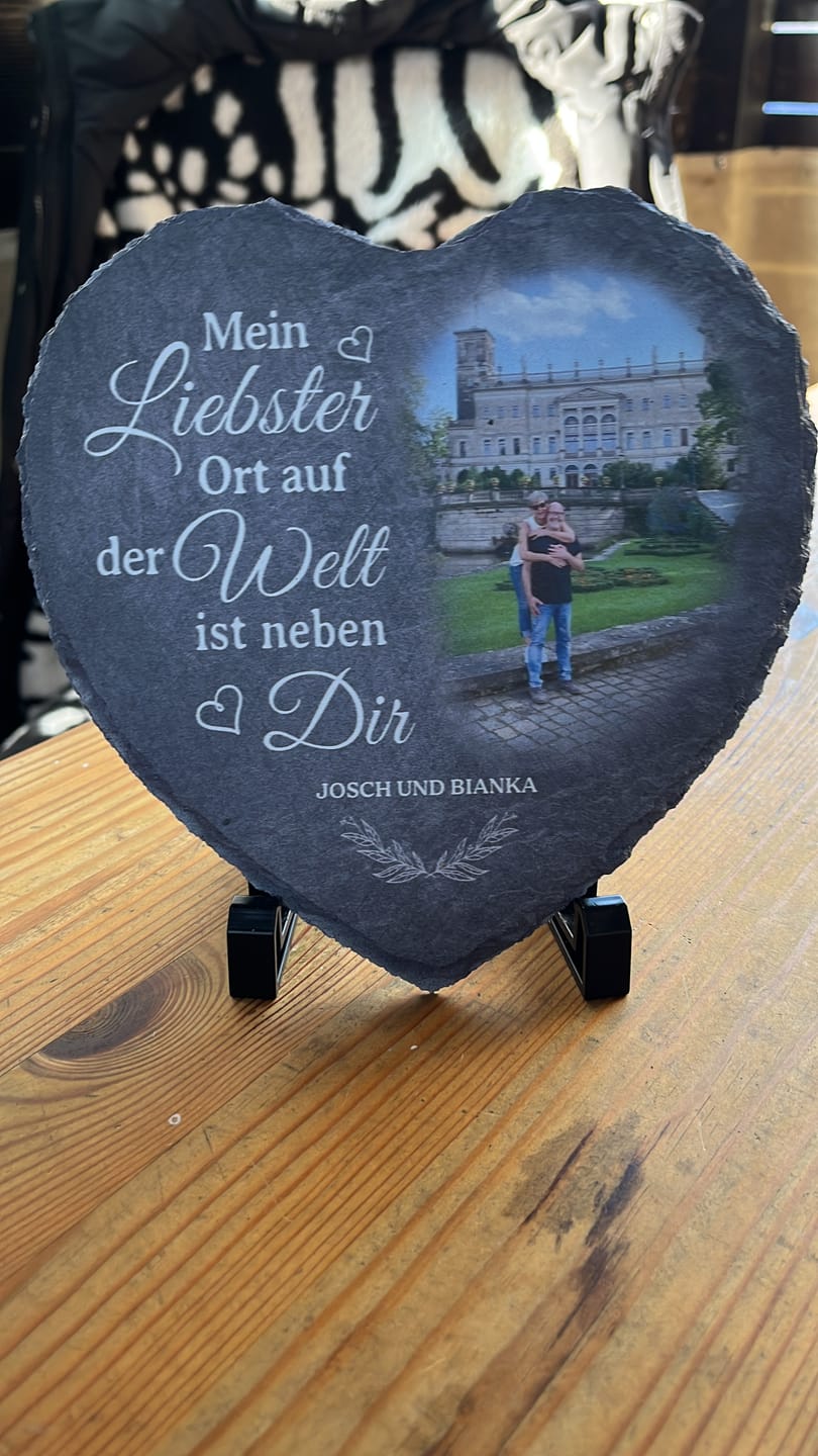 Customer photo review of Neben dir - Paar-Schieferherz