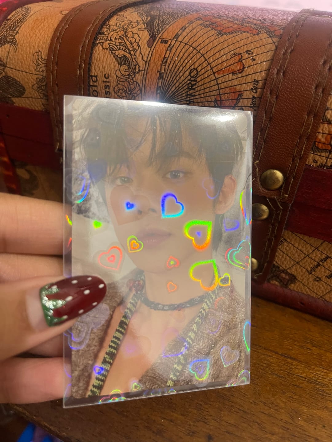 Customer photo review of PREMIUM HOLOGRAPHIC PHOTOCARD SLEEVES - HEART VERSION