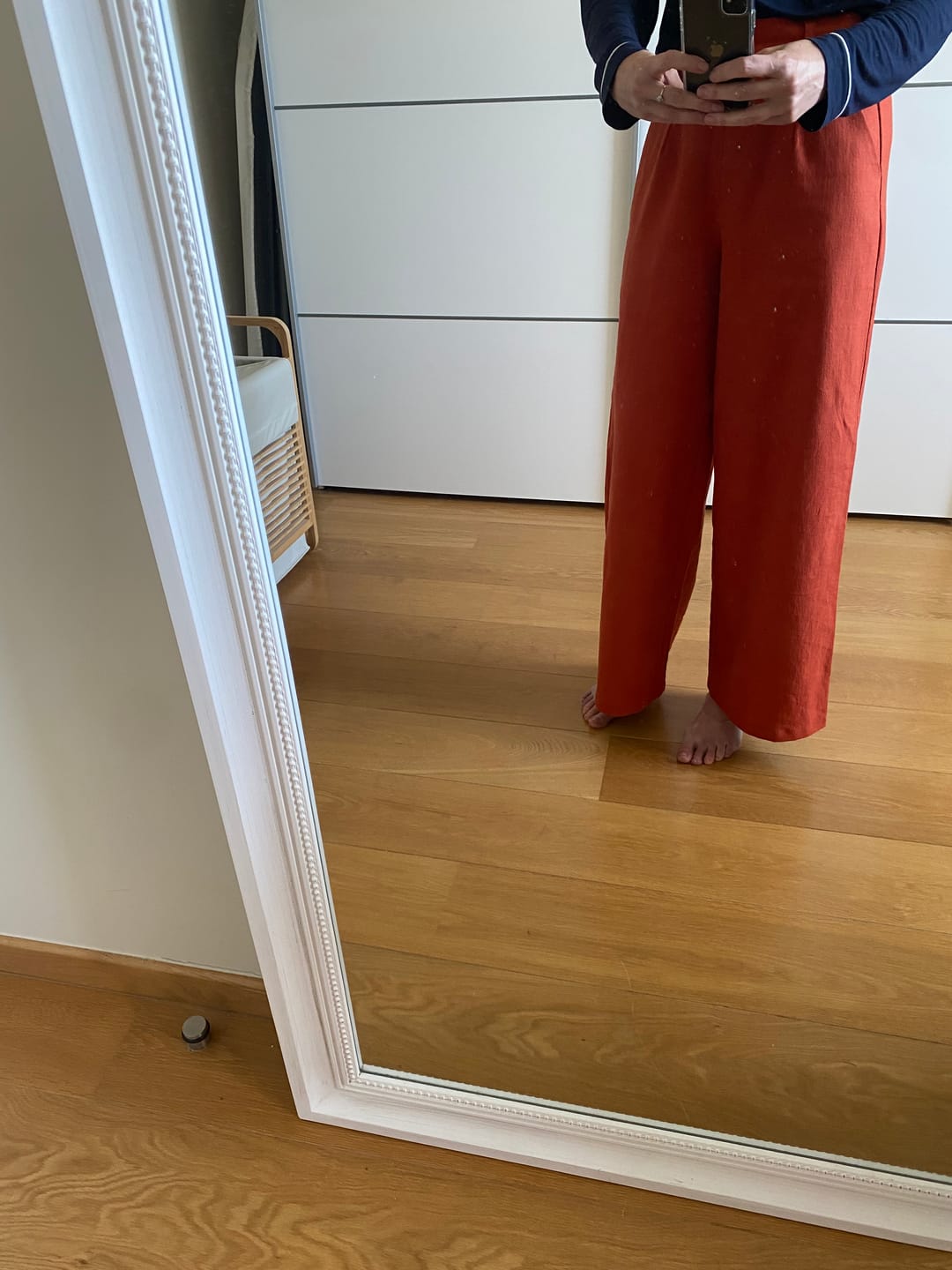 Customer photo review of Pantalon Tom - coton/lin orange crépuscule