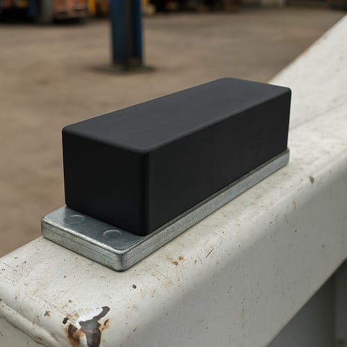 Customer photo review of Rubber Tipper Pad SN159 – 150x40x30mm, Reduces Noise & Wear, Steel Base, Durable Rubber Element, Protects Tipping Bodies from Damage