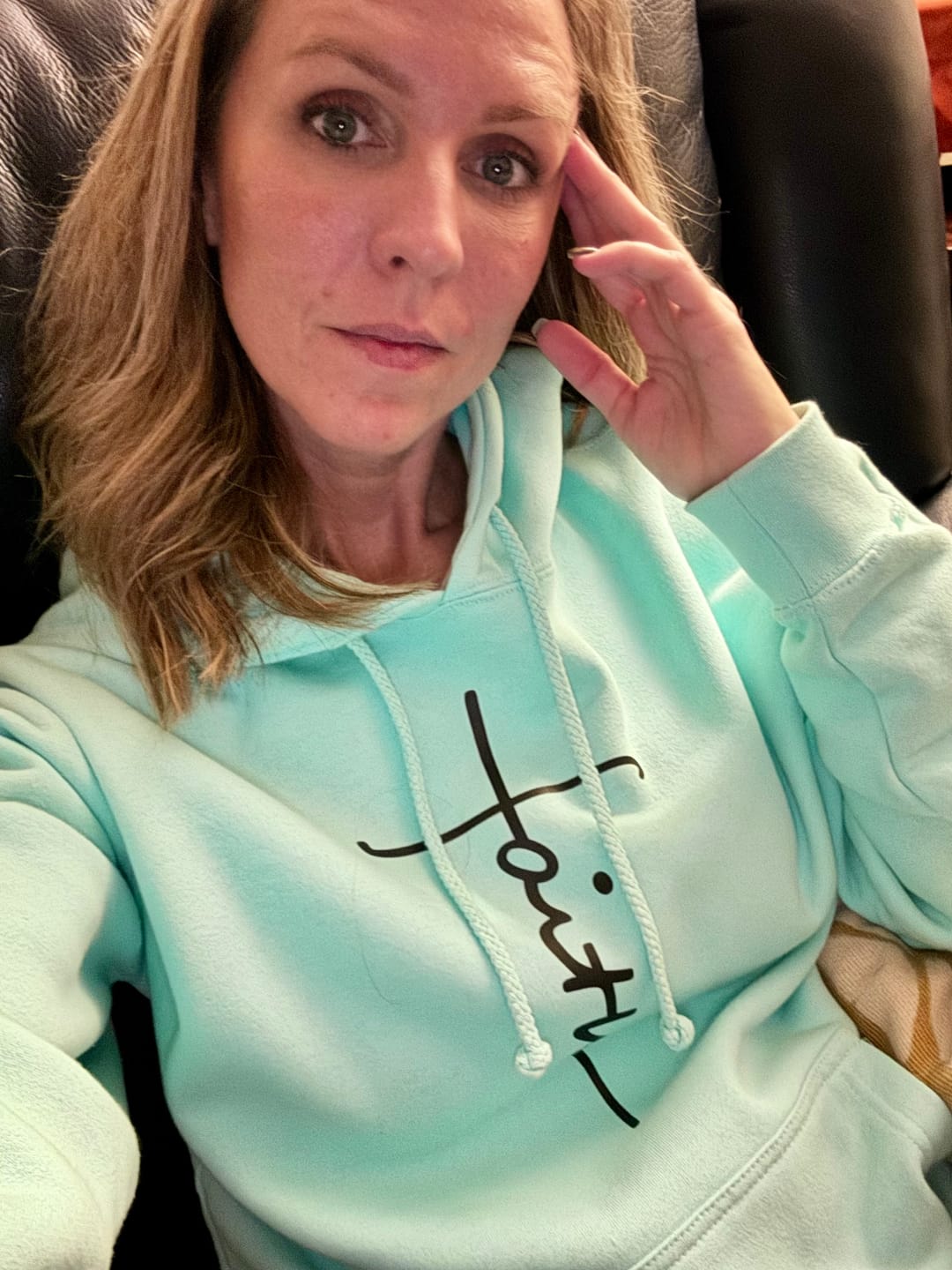Customer photo review of Faith Cross Hoodie