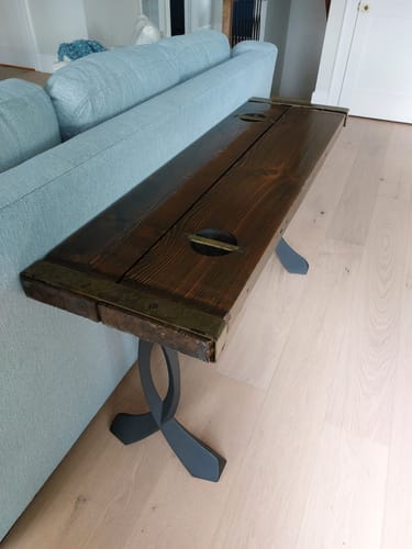 Customer photo review of Console Table Legs 207 Curva 28" H Metal Furniture Base