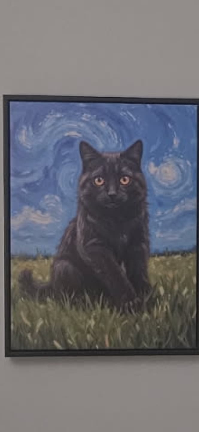 Customer photo review of Van Gogh-Inspired Pet Portrait
