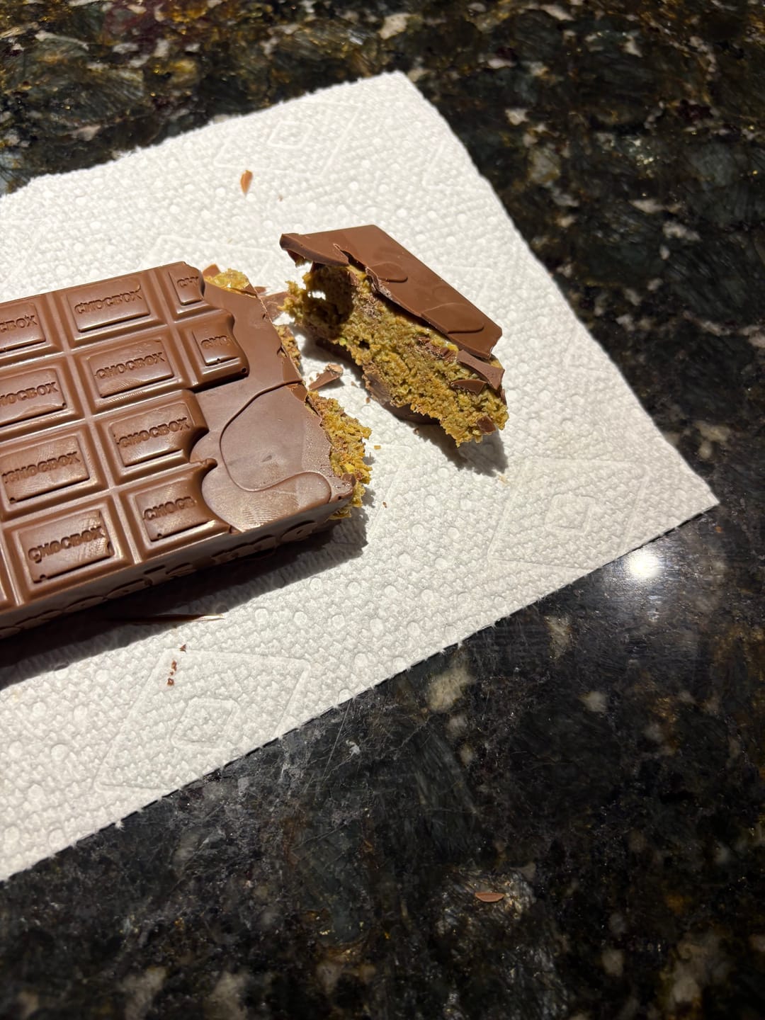 Customer photo review of Pistachio Knafeh Stuffed Chocolate Kit With Reusable Chocolate Bar Mold
