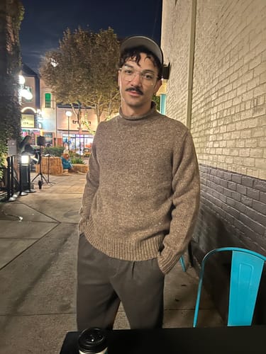 Customer photo review of Roll Neck Pure Wool Fisherman Sweater