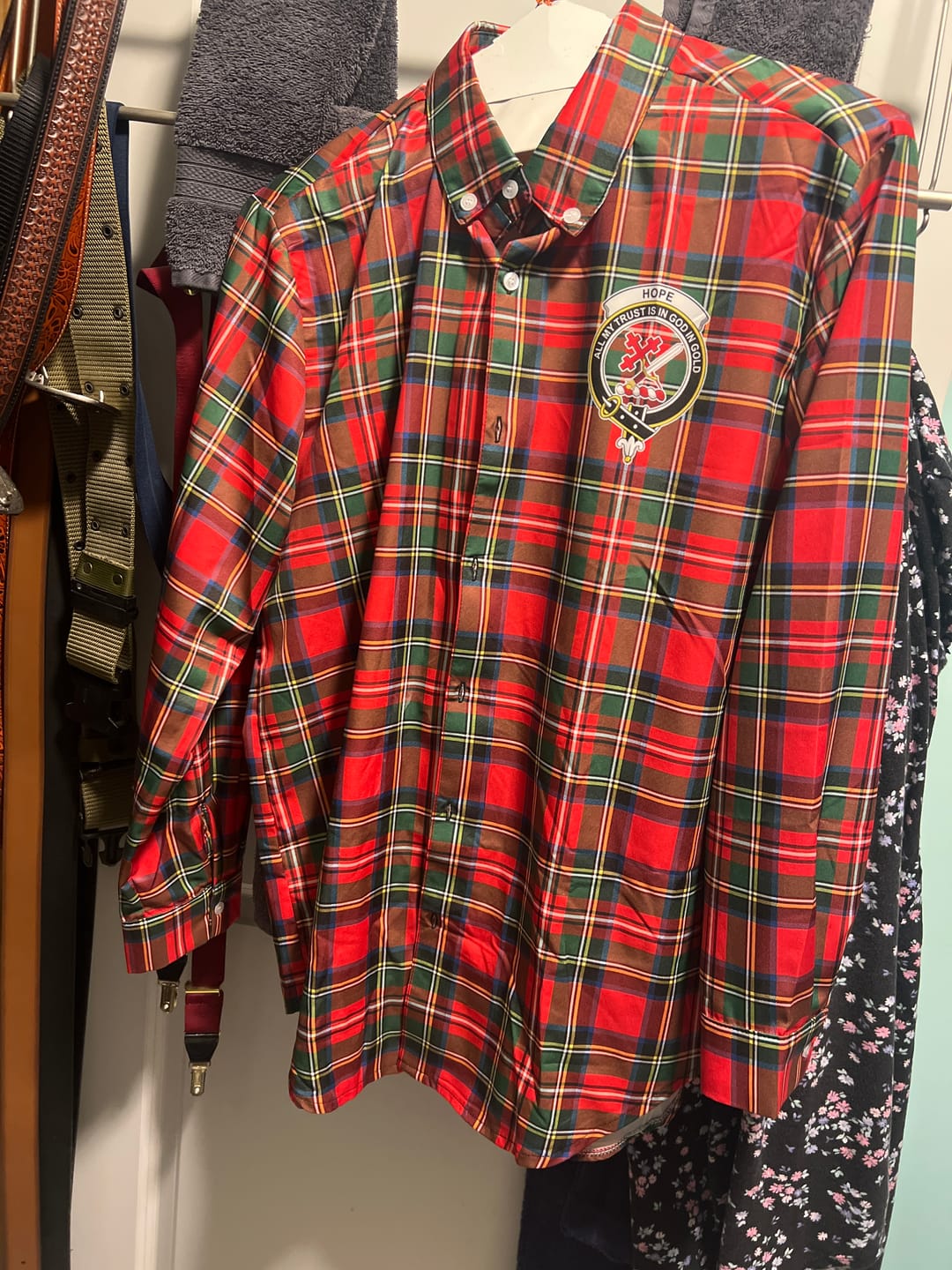 Customer photo review of Scottish Stewart Royal Modern Clan Tartan Long Sleeve Shirt (Custom)