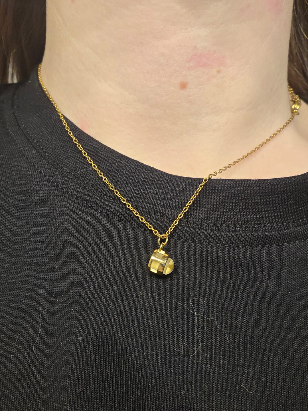 Customer photo review of Circle Photo Necklace