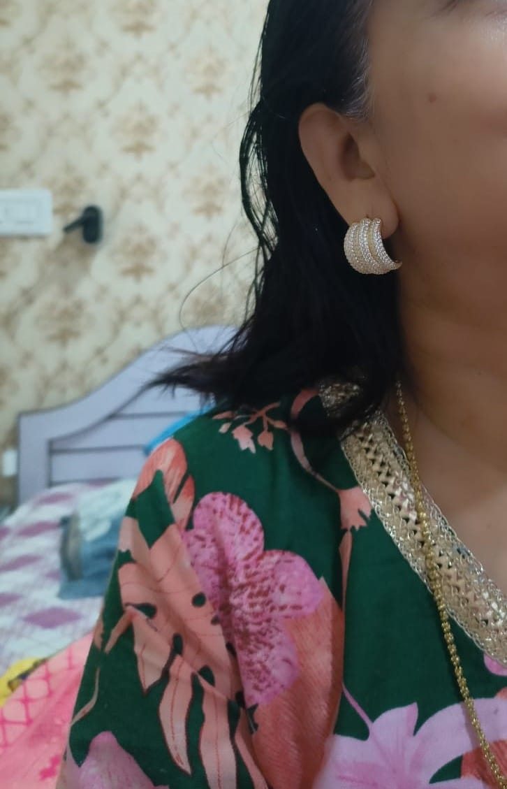 Customer photo review of Triple C Diamond Stud Earrings