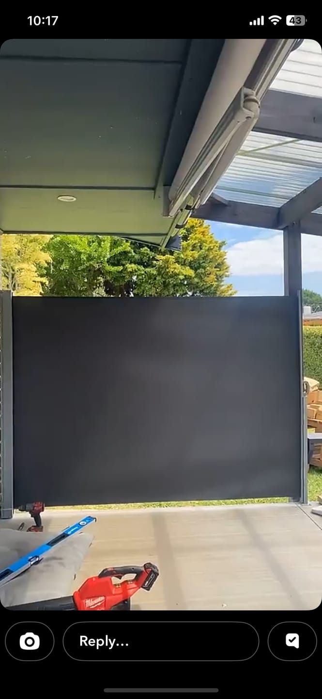 Customer photo review of Patio Screen Retractable Side Awning - 1.8m X 3m