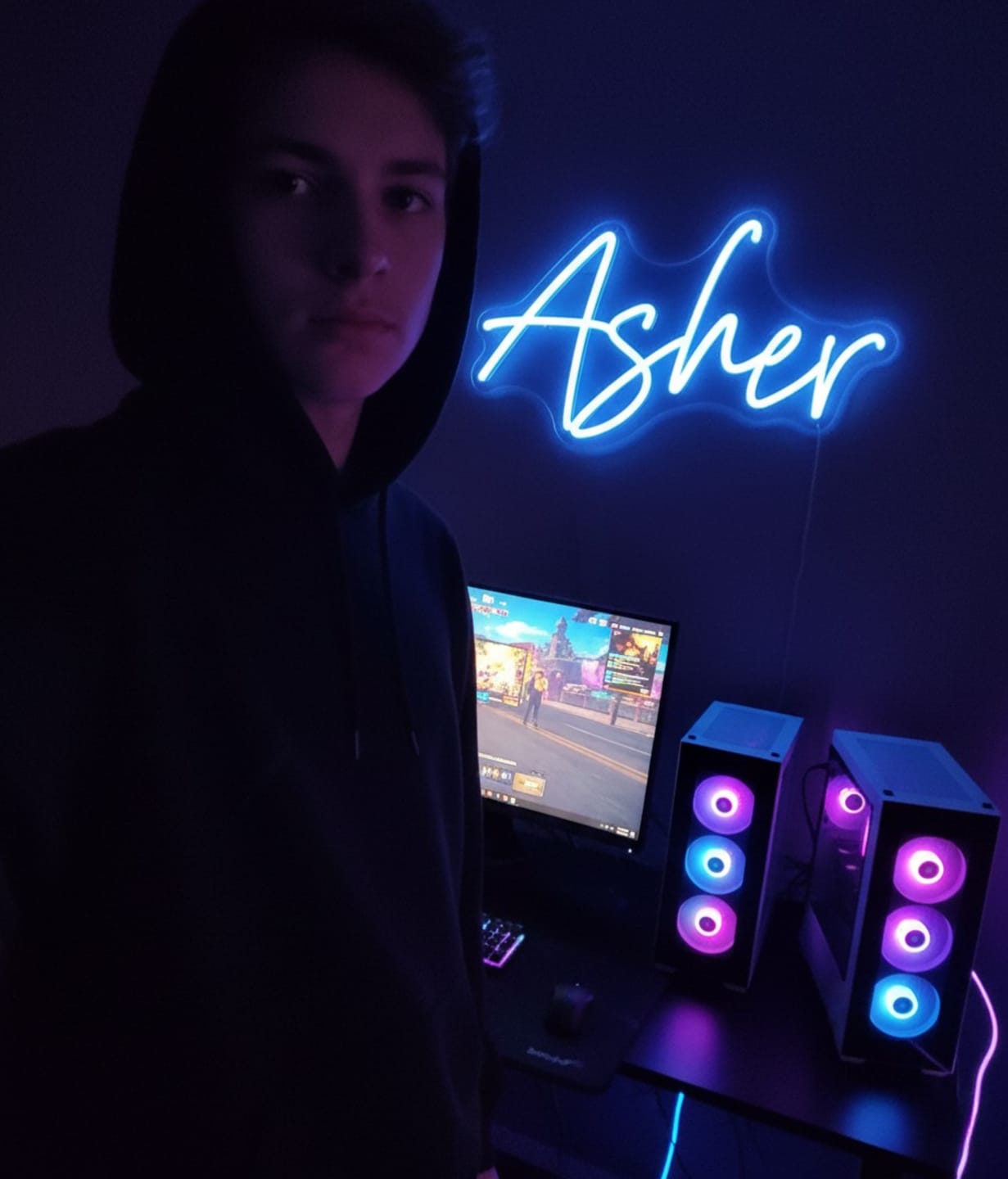 Customer photo review of Custom Name Neon Sign For Bedroom Personalized LED Name Light Gift