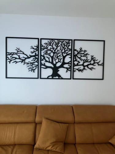 Customer photo review of Décoration murale en métal moderne - Triptyque Arbre De Vie (P01)