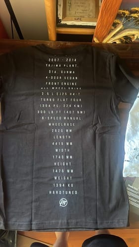 Customer photo review of Subaru WRX Hatch Split Tee