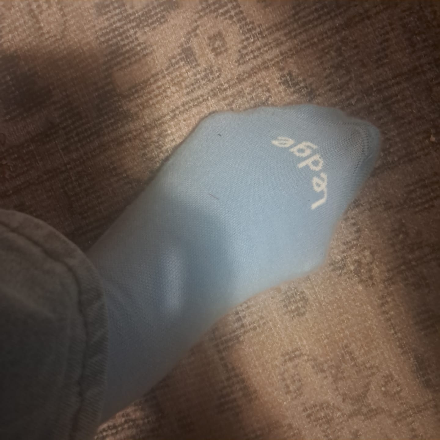 Customer photo review of Essential Compression Socks Soft Blue