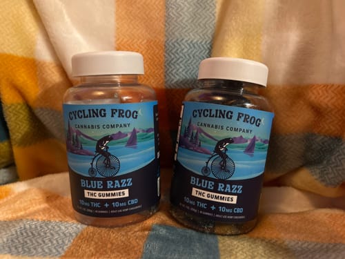 Customer photo review of BlueRazz Gummies, 10mg THC + 10mg CBD