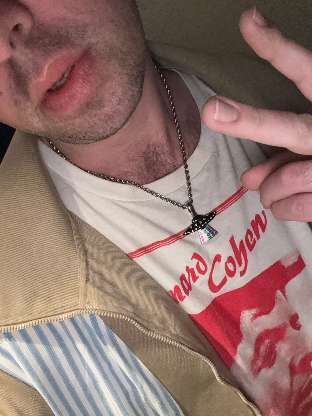 Customer photo review of Iced UFO Pendant - White Gold