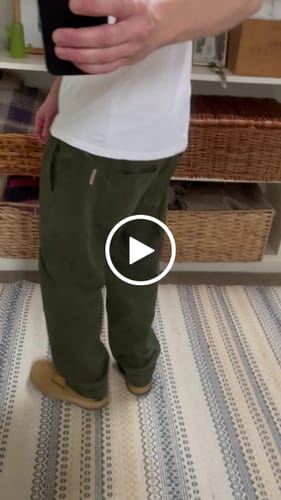 Customer video review of Thick Brushed Cotton Loose Straight Pants