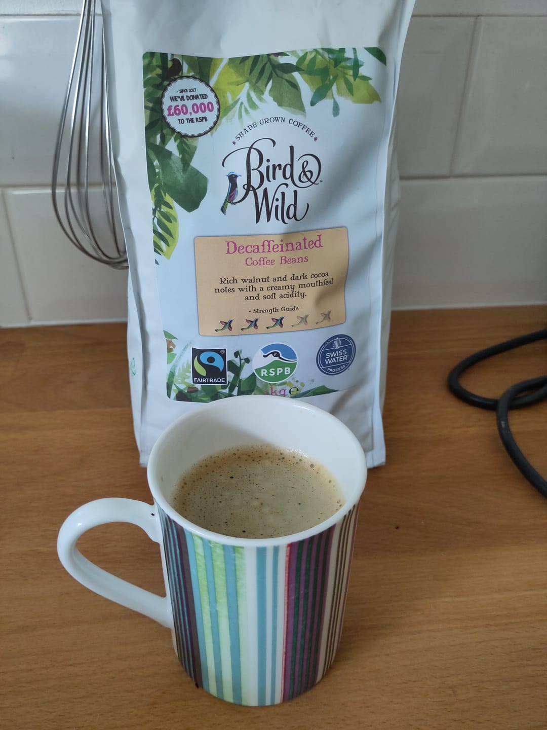 Customer photo review of Swiss Water Decaf Organic Coffee, Beans & Ground - 1kg, 200g