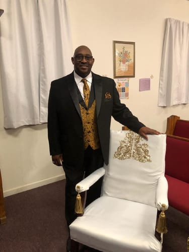 Customer photo review of Ties2you Dress Vest Black Gold Paisley Shawl Collar Silk Mens Waistcoat Tie Set