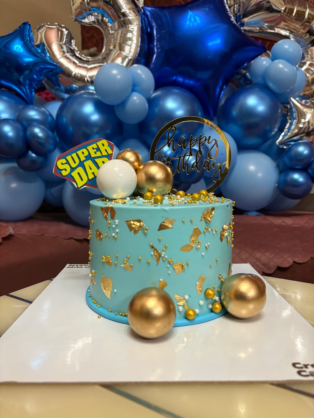 Customer photo review of Golden Blue Cake