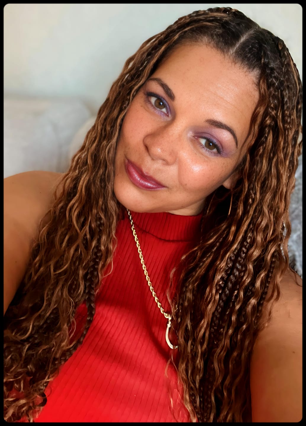 Customer photo review of #30 Light Brown Deep Wave Bulk Hair Extensions for Braiding
