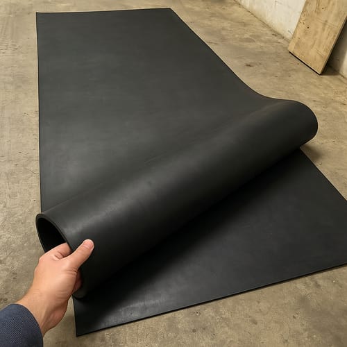 Customer photo review of Commercial Grade Rubber Sheet 1.5mm-25mm, 1.4m Wide Heavy Duty, Abrasion Resistant Custom Cut by Meter Natural Rubber for Industrial Use