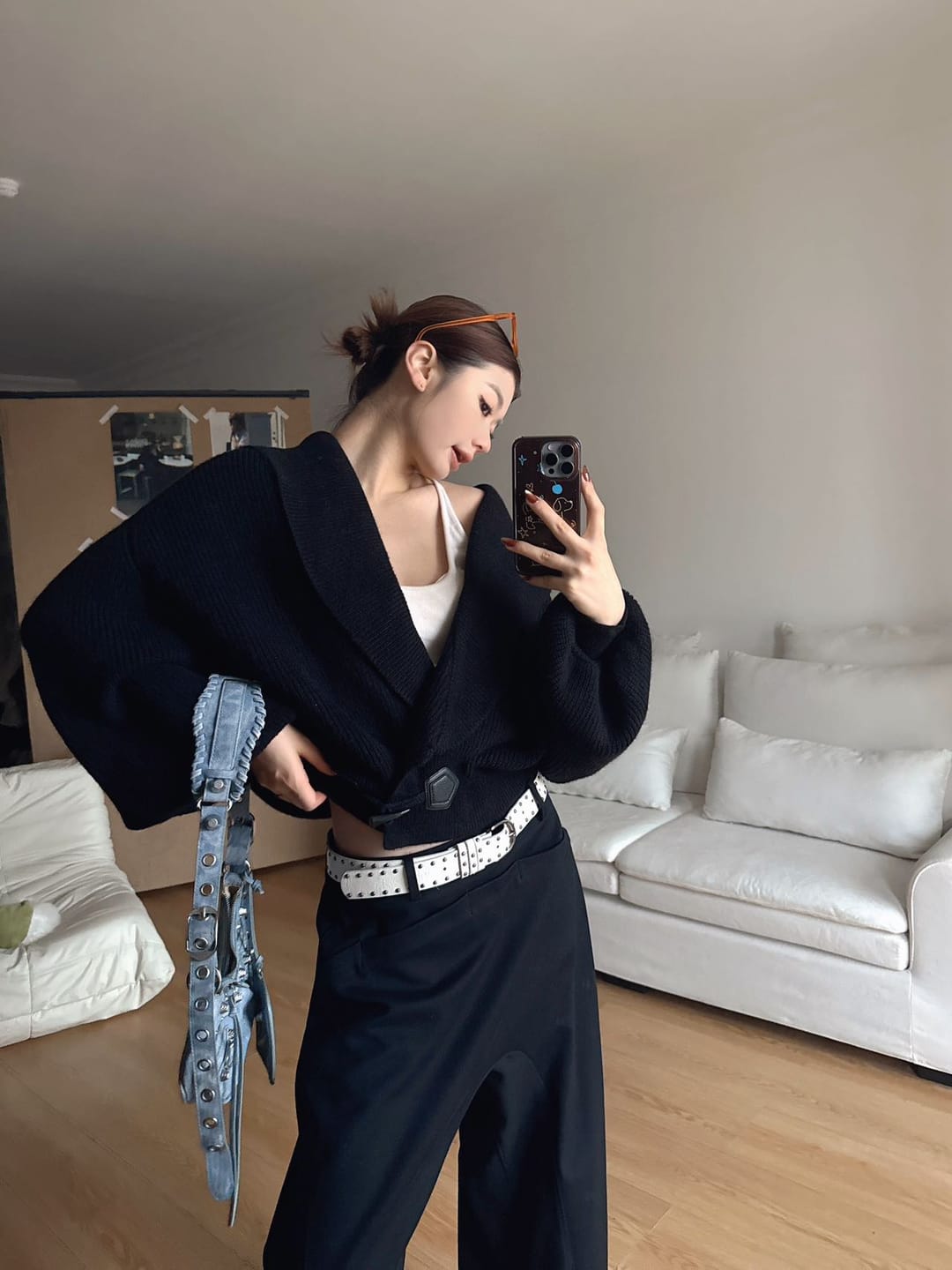 Customer photo review of IAMXIAA Ribbed Knit Wrap Cardigan Women Winter Shawl Collar Sweater