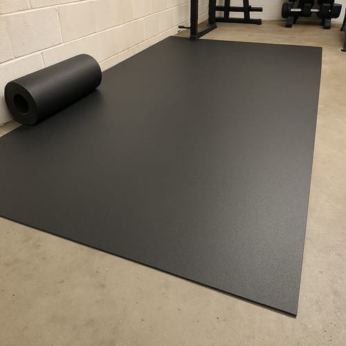 Customer photo review of Plain Rubber Flooring Rolls Slip-Resistant Surface for Commercial and Residential Use