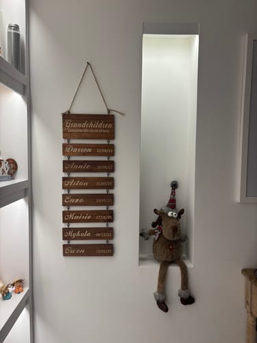 Customer photo review of Personalized Grandkids Hanging Sign | 2024 Version Engraved Design