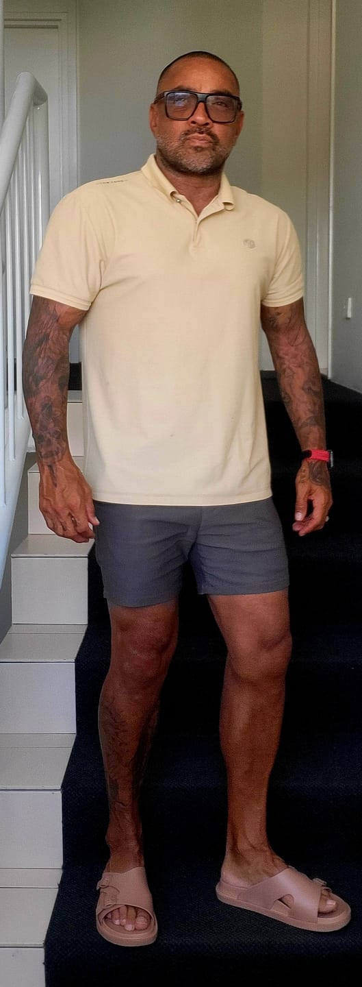 Customer photo review of Ultra-Stretch 7" Chino Shorts - White